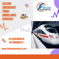 Get Train Ambulance Services in Raipur by Falcon Emergency with medical facilities