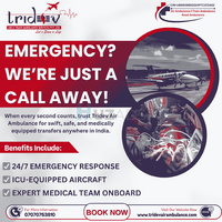 24/7 Tridev Air Ambulance Kolkata – Fast ICU Medical Transfer - 1