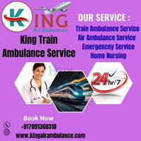 King Train Ambulance in Dibrugarh provides patients with a comfortable journey to the destination