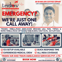 Assistance with Tridev Air Ambulance Services in Patna Has Been Provided