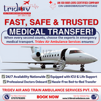 Excellent Flight For You! Air Ambulance Services In Delhi features beyond limit by Tridev