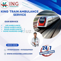 King Train Ambulance Service transfers patients in Varanasi at a very nominal fee.