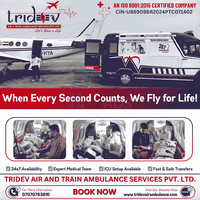 The Great Support In Tridev Air Ambulance Services In Delhi For Patients