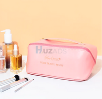 Travel Bestie Makeup Bag Pink and Black