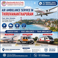 Panchmukhi Air Ambulance in Thiruvananthapuram Provides Complete Patient Transfer
