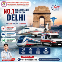 Panchmukhi ICU Air Ambulance in Delhi- Rapid Air Rescue with Advanced Care - 1