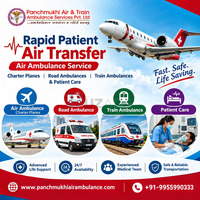 Panchmukhi ICU Air Ambulance from Kolkata- medically fitted and well sanitized ambulance